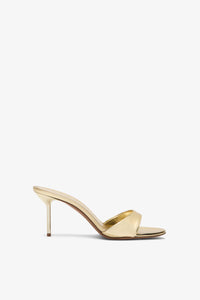 Mule in pelle specchiata oro