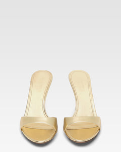 Gold mirrored leather mule