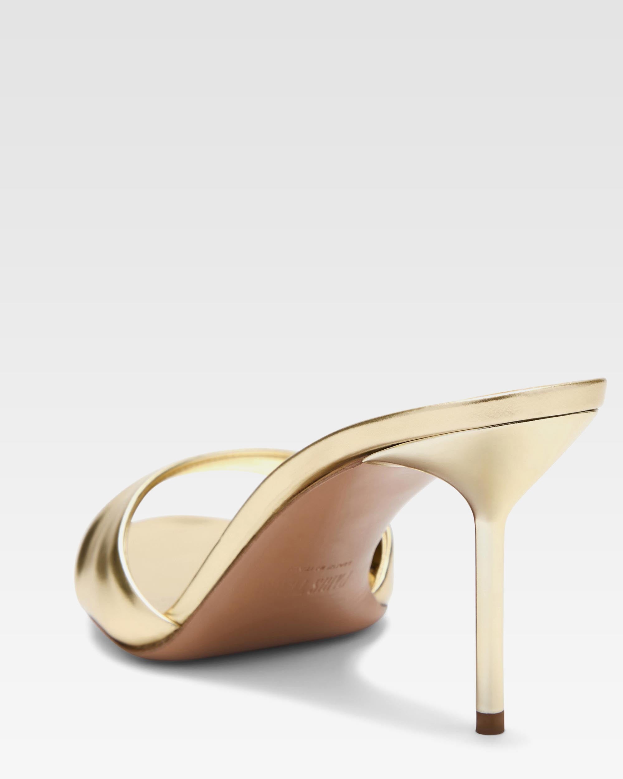 Mule in pelle specchiata oro