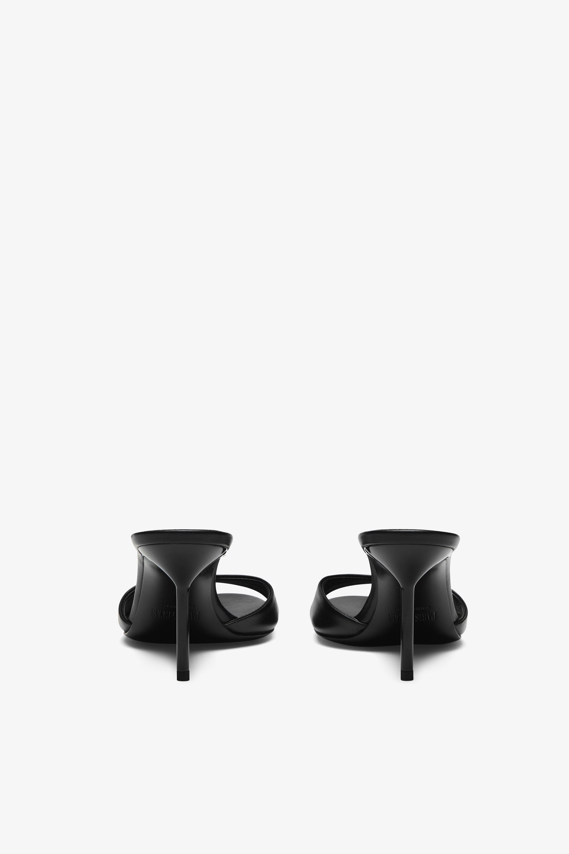 Black nappa leather mule