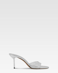 Mules en PVC y piel espejada — SILVER