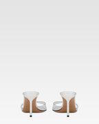 Mules en PVC y piel espejada