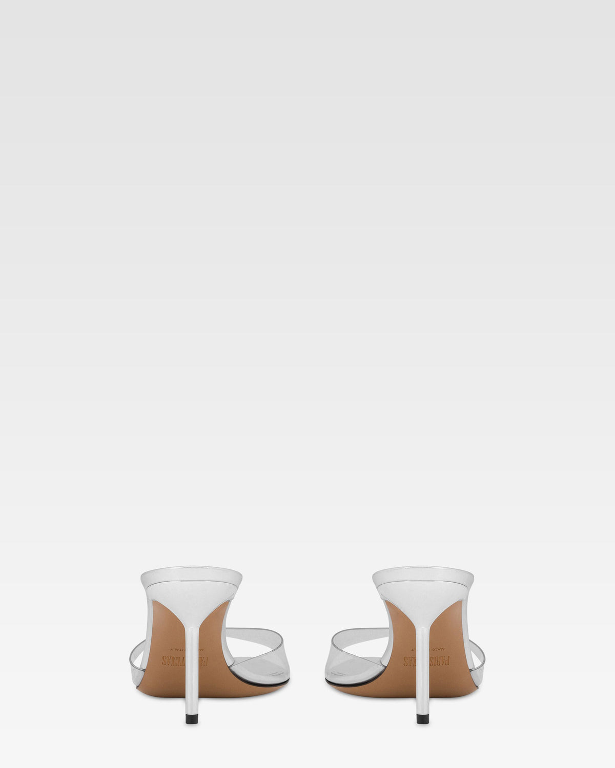 Mules en PVC y piel espejada