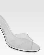 Mules en PVC y piel espejada