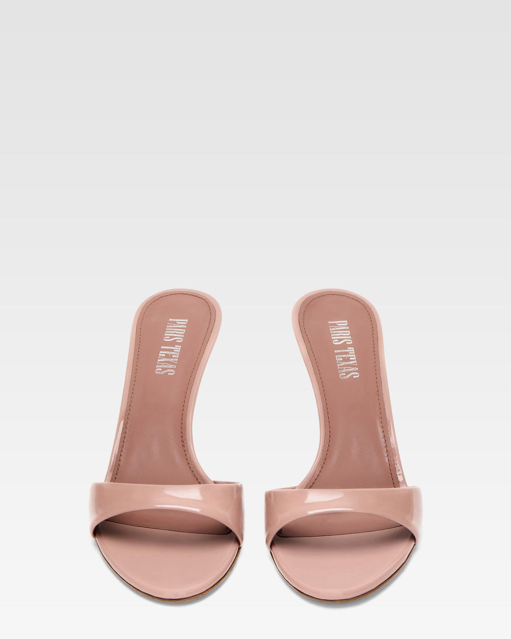 Dark blush patent leather mule