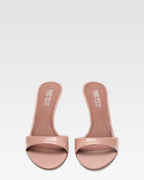 Dark blush patent leather mule