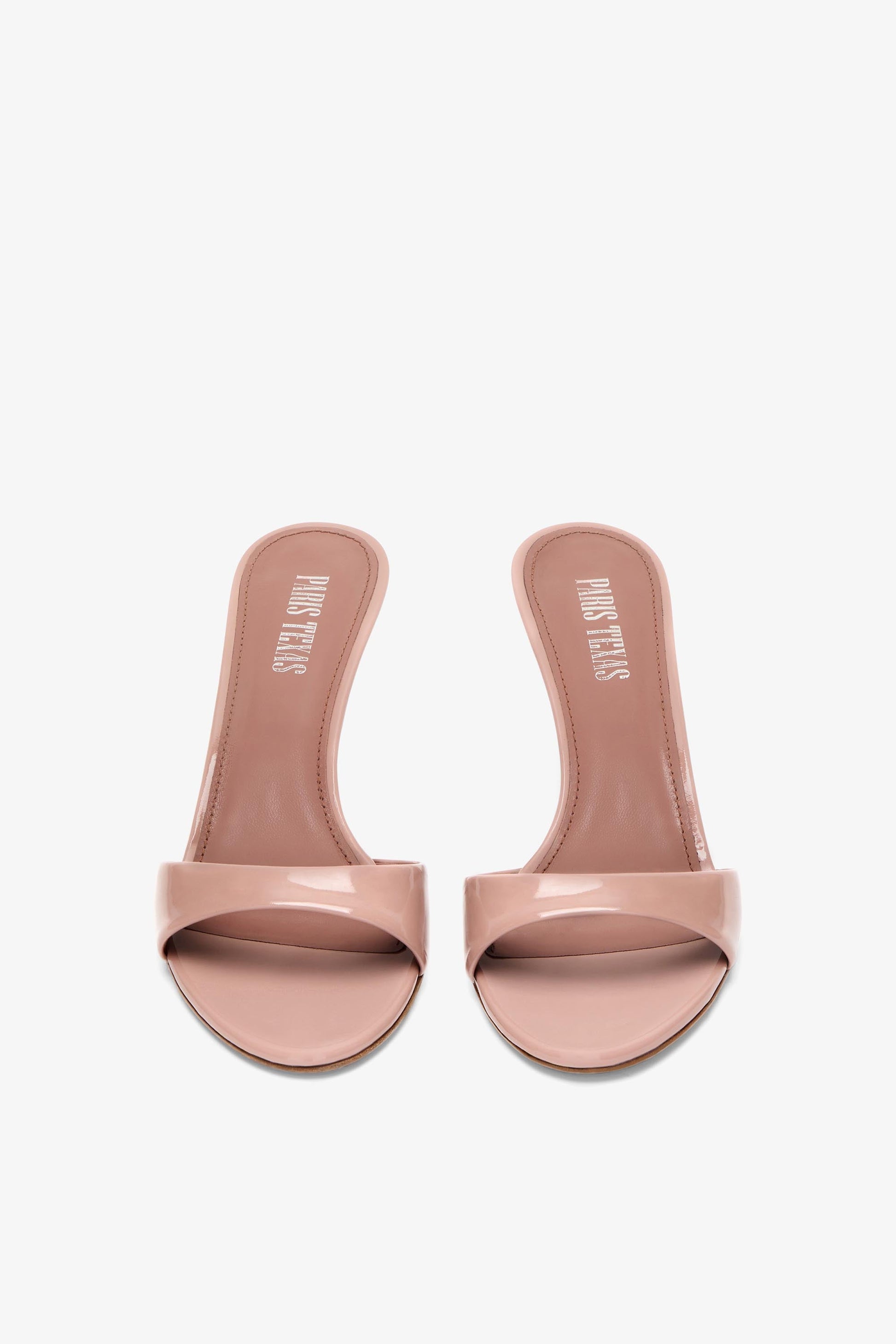 Dark blush patent leather mule