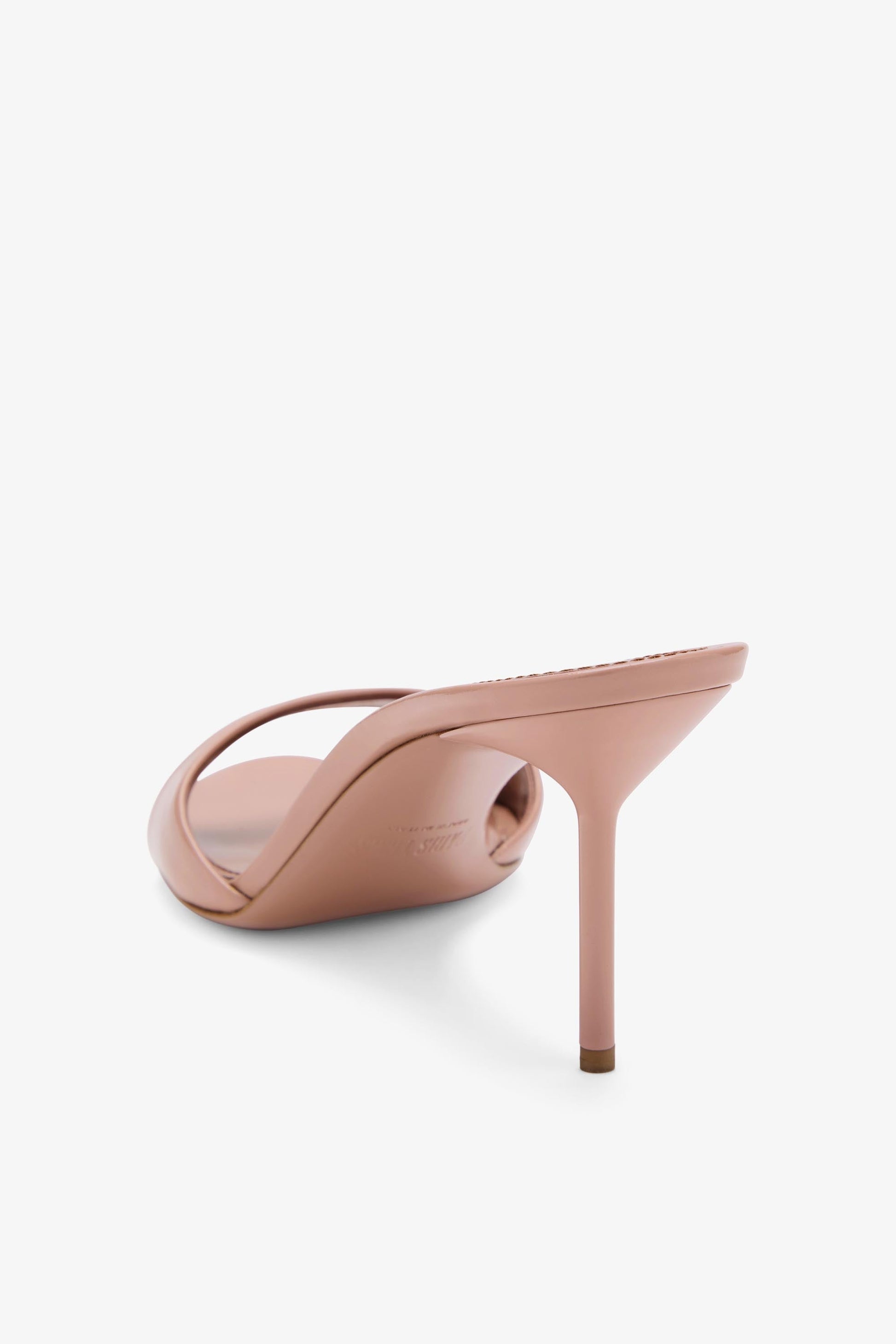 Mules en cuir verni rose fard fonc'e