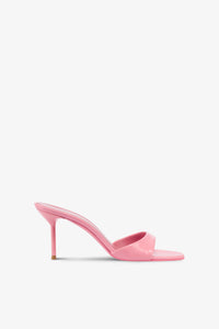 Mules in pink patent leather