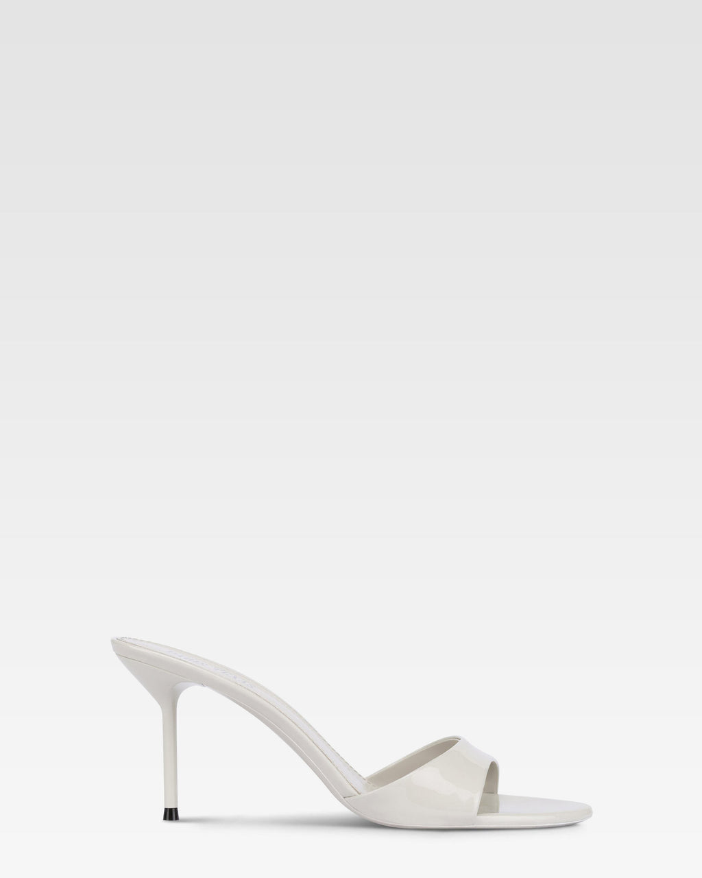 Mules in vernice grigia