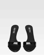 Black patent leather mule