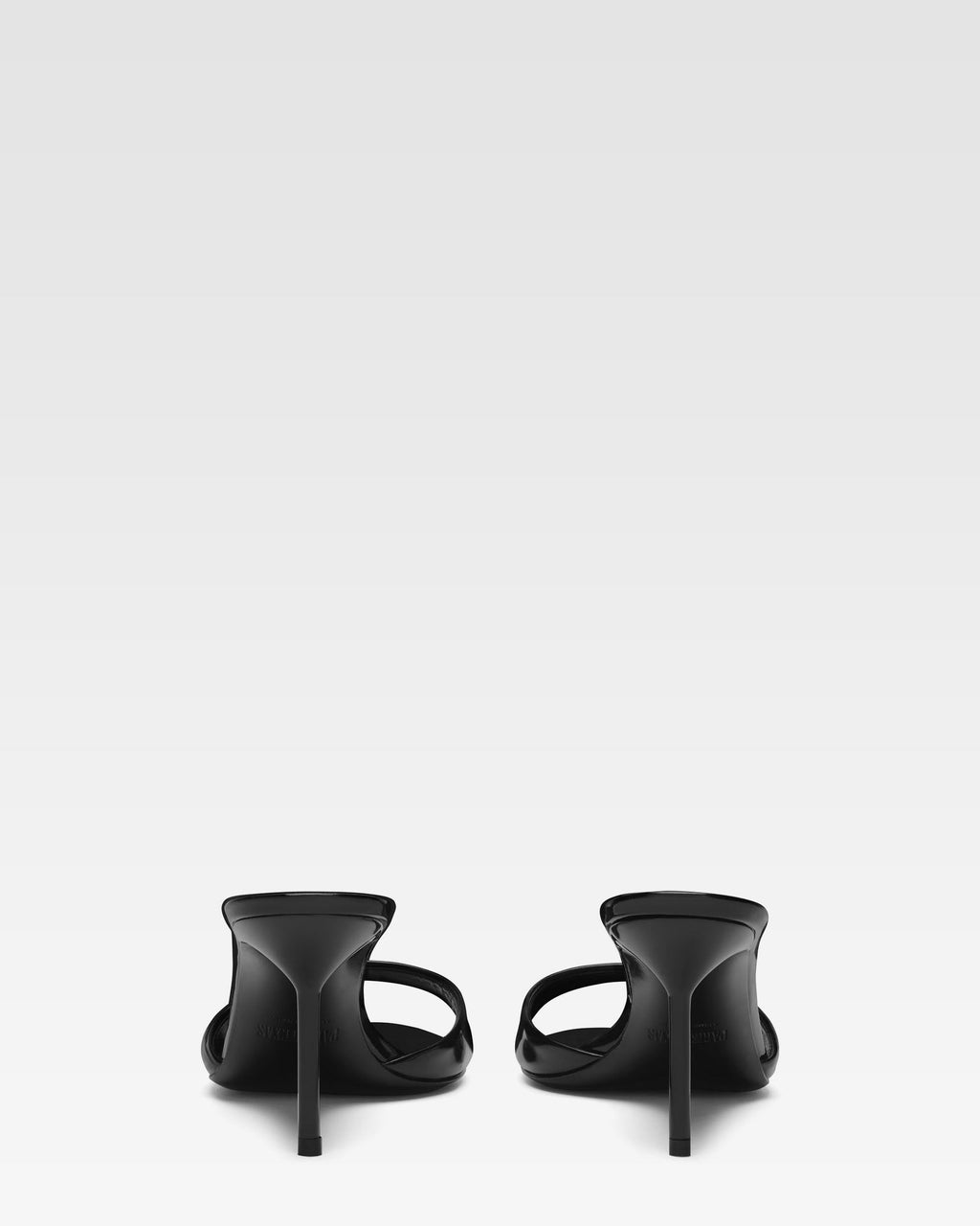 Black patent leather mule