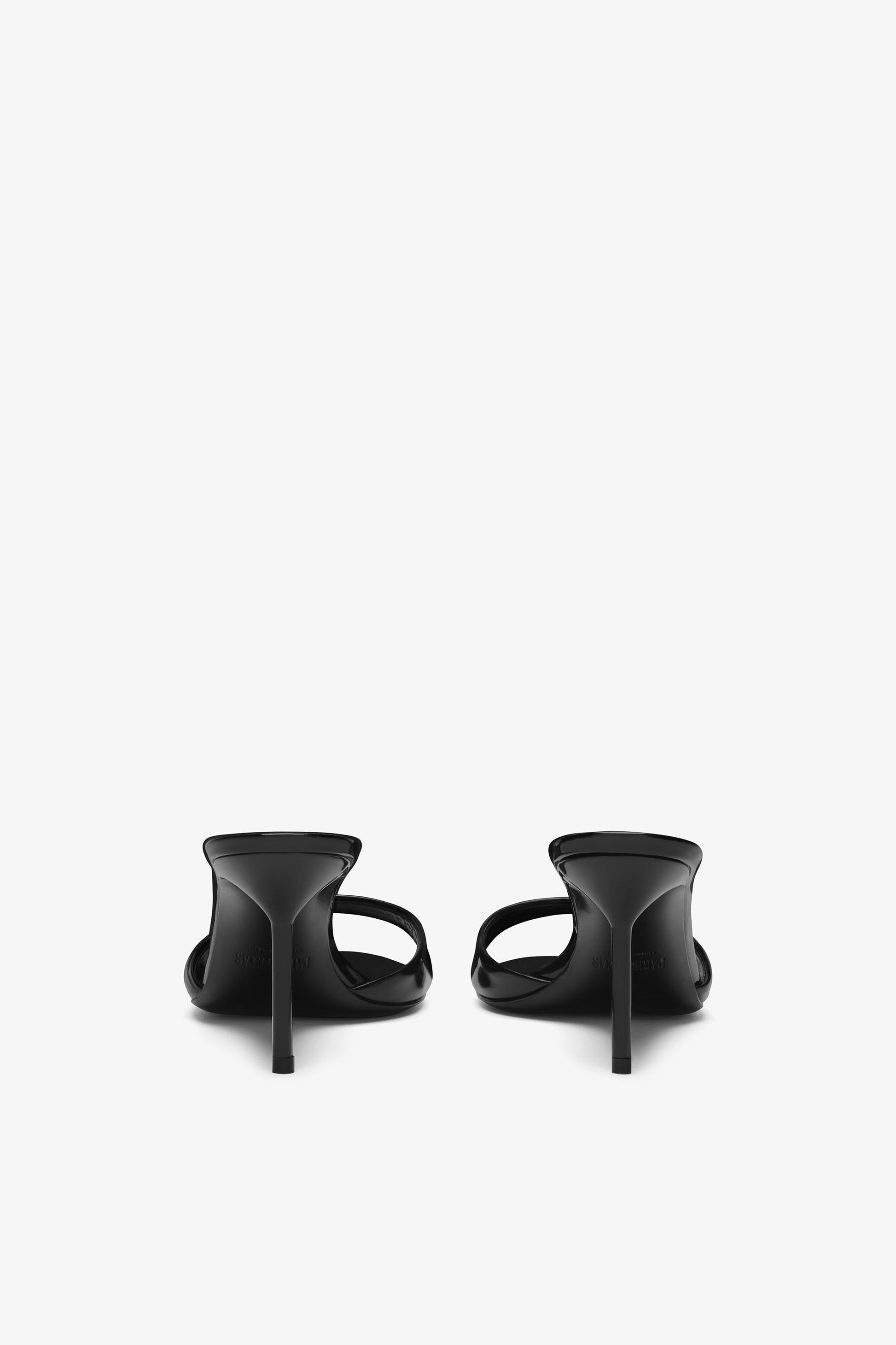 Black patent leather mule