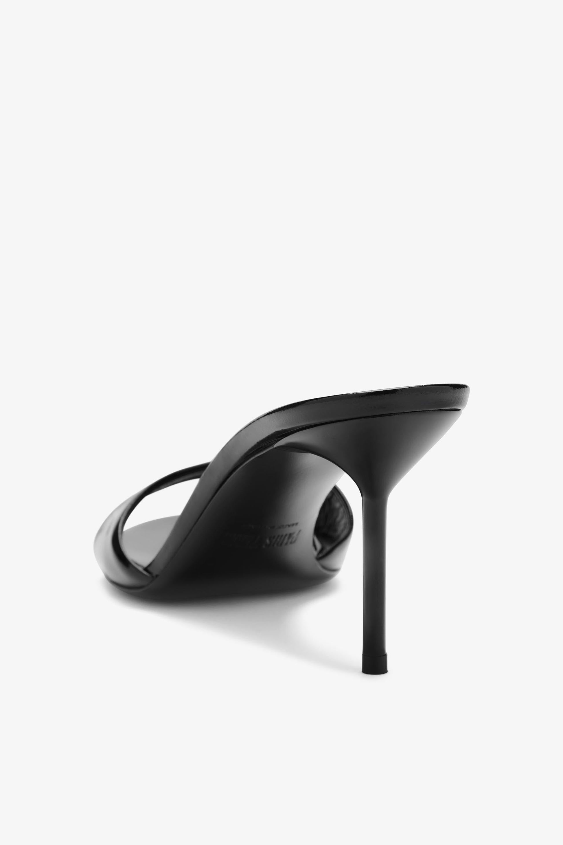 Black patent leather mule