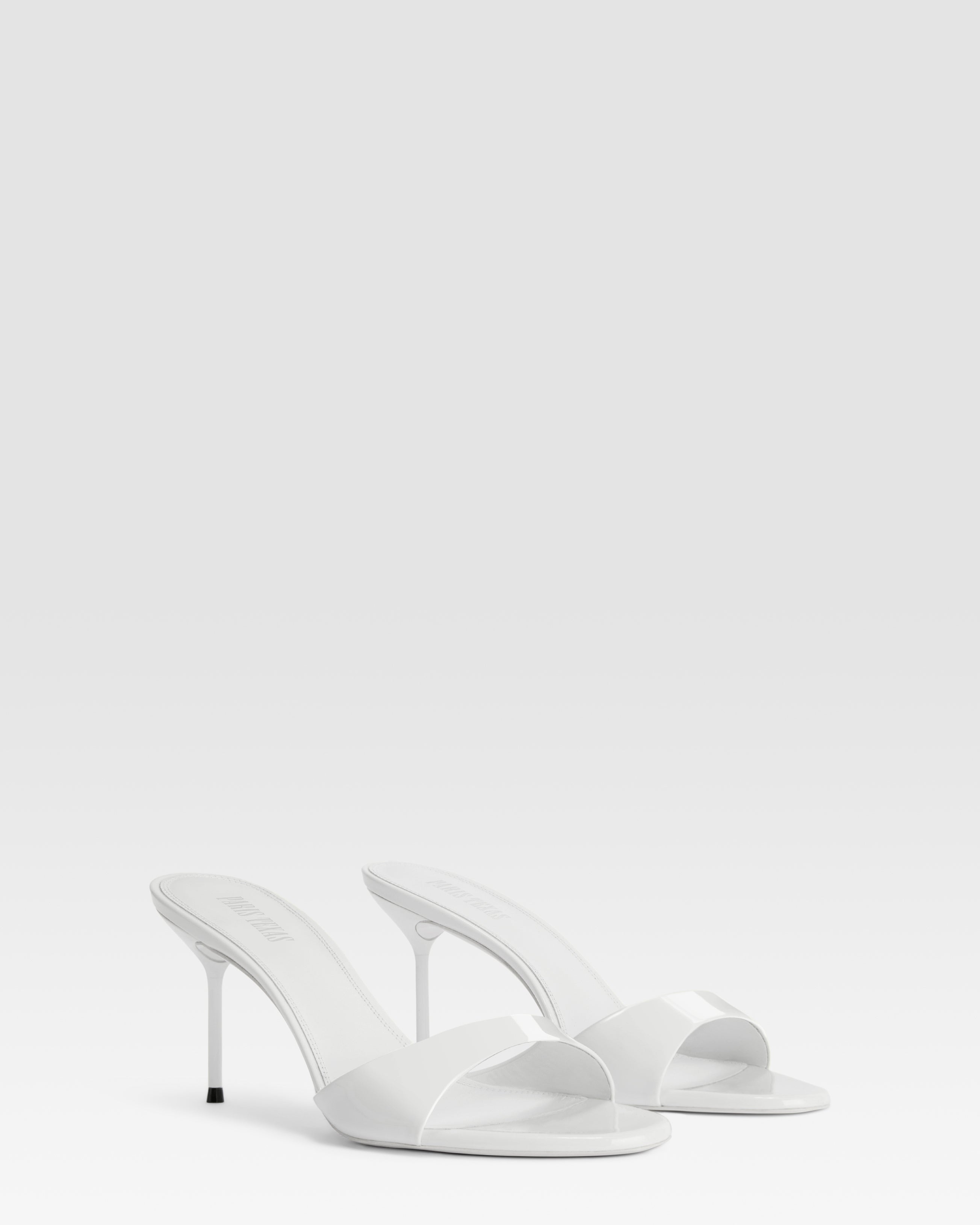 Mules in optic white patent leather - Paris Texas – Paris Texas US