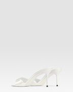 Mules in optic white patent leather