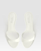 Mules in optic white patent leather