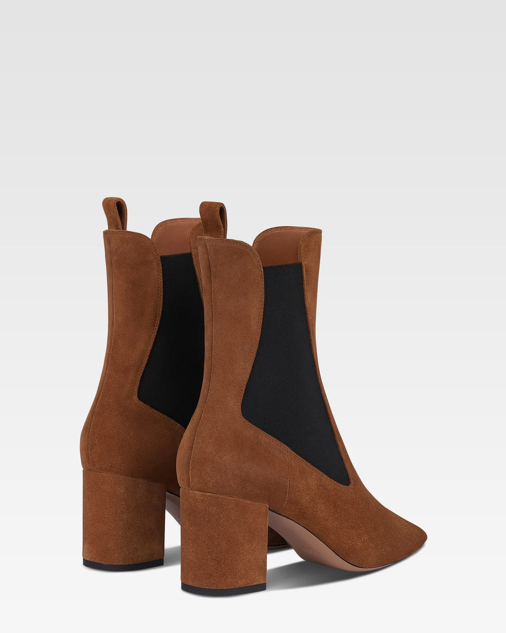 Stiefeletten aus braunem Kalbsveloursleder