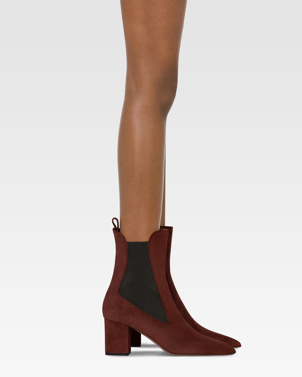 Stivaletti in pelle scamosciata mogano