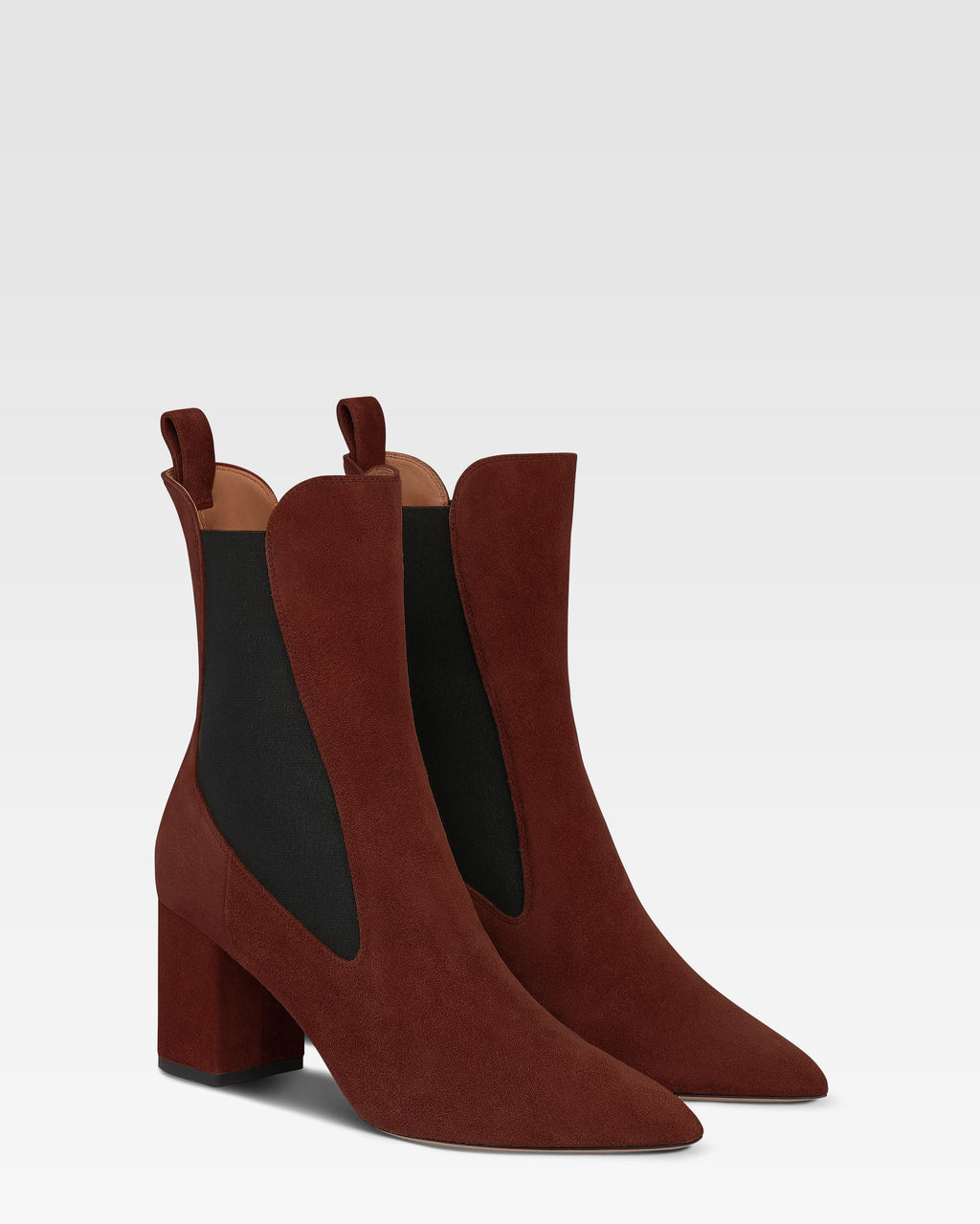 Stivaletti in pelle scamosciata mogano