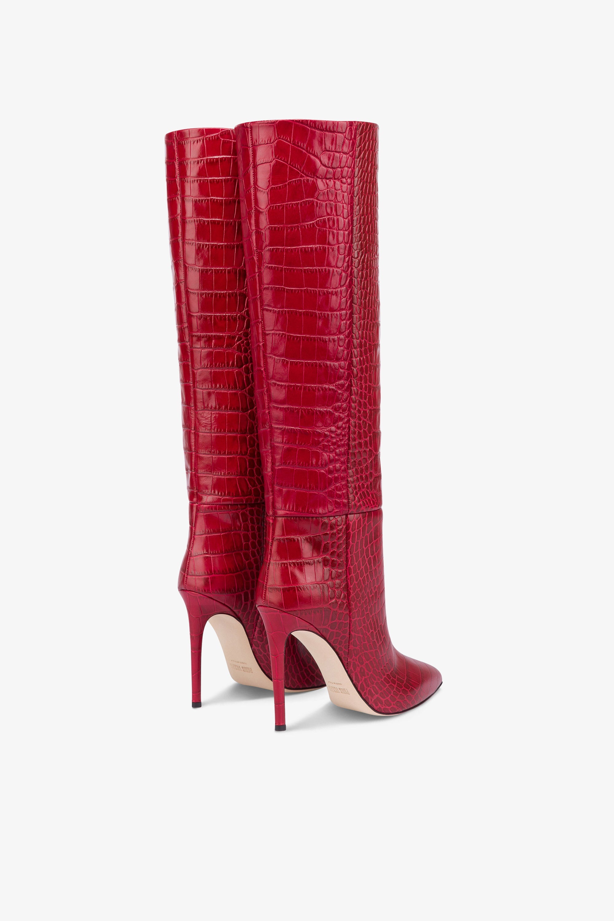 Red fashion knee length boots