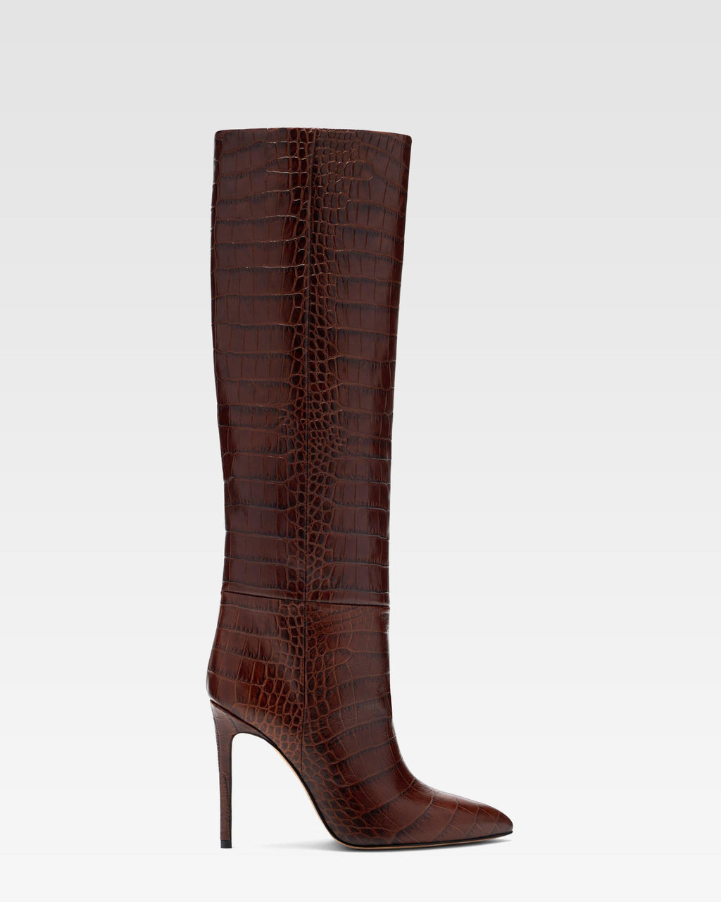 Choc brown embossed leather boot