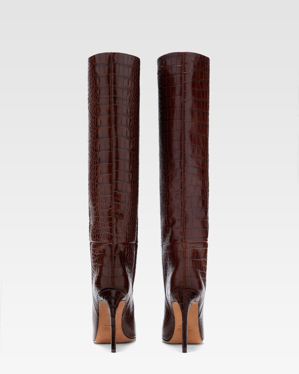 Choc brown embossed leather boot