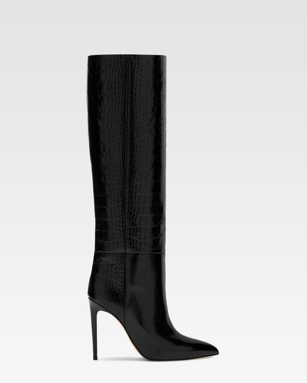 Botte en cuir effet crocodile