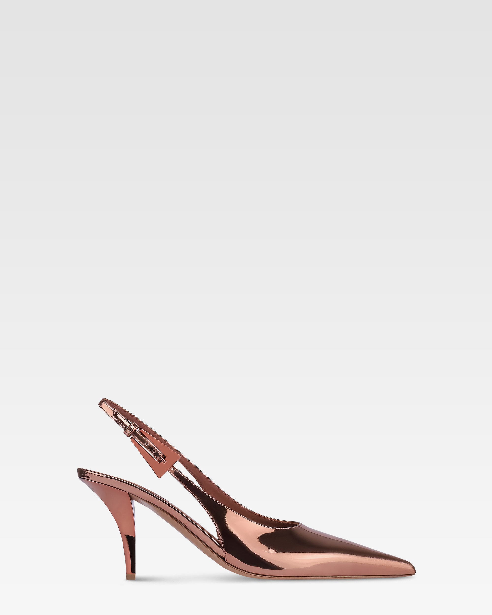 Slingbacks in texas rose mirror-effect leather