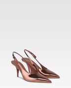 Slingbacks in texas rose mirror-effect leather