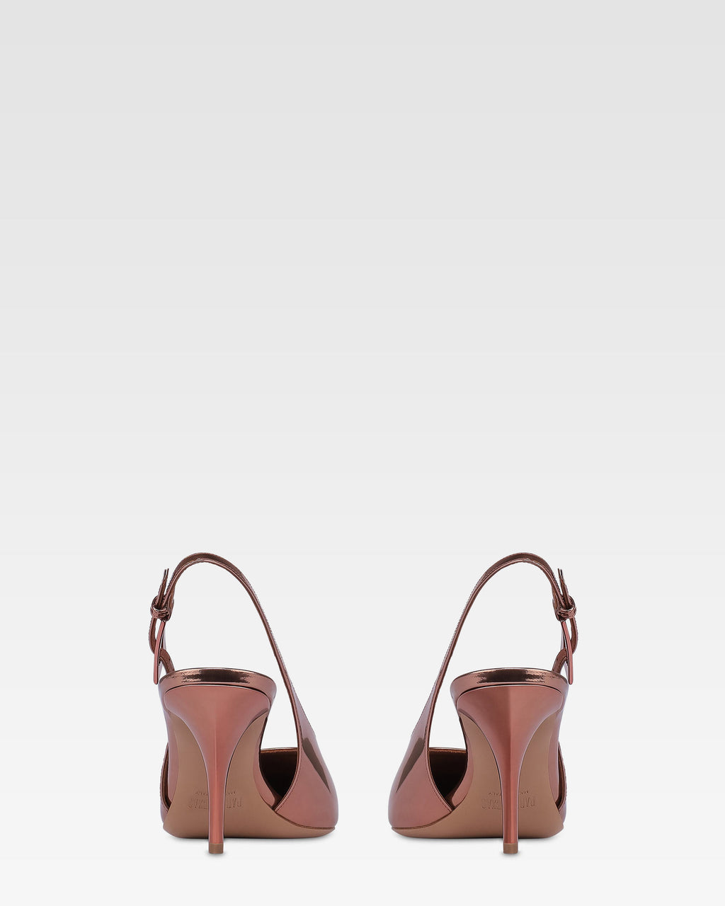 Slingbacks in texas rose mirror-effect leather