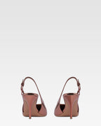 Slingbacks in texas rose mirror-effect leather