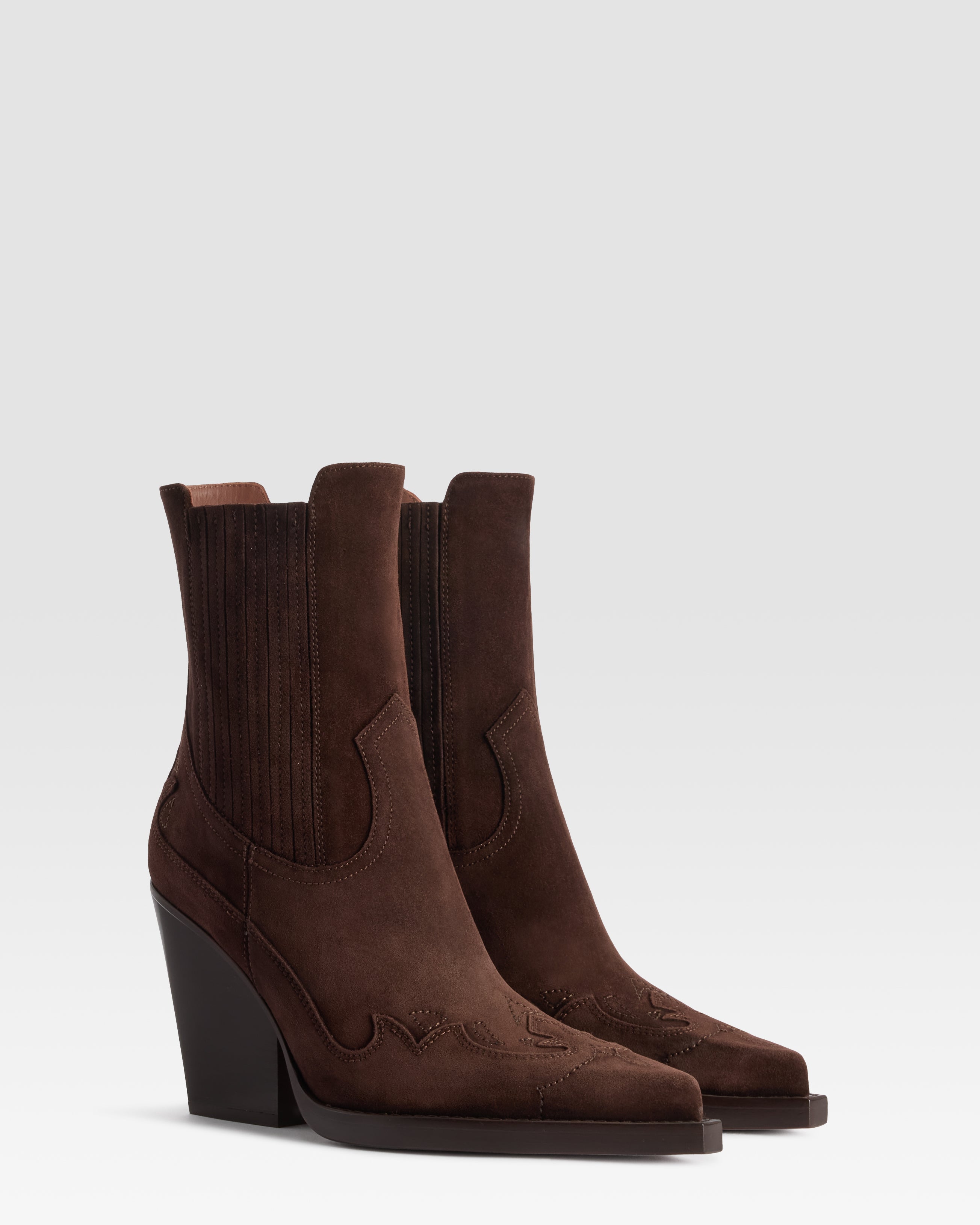 SUEDE WESTERN ANKLE BOOT