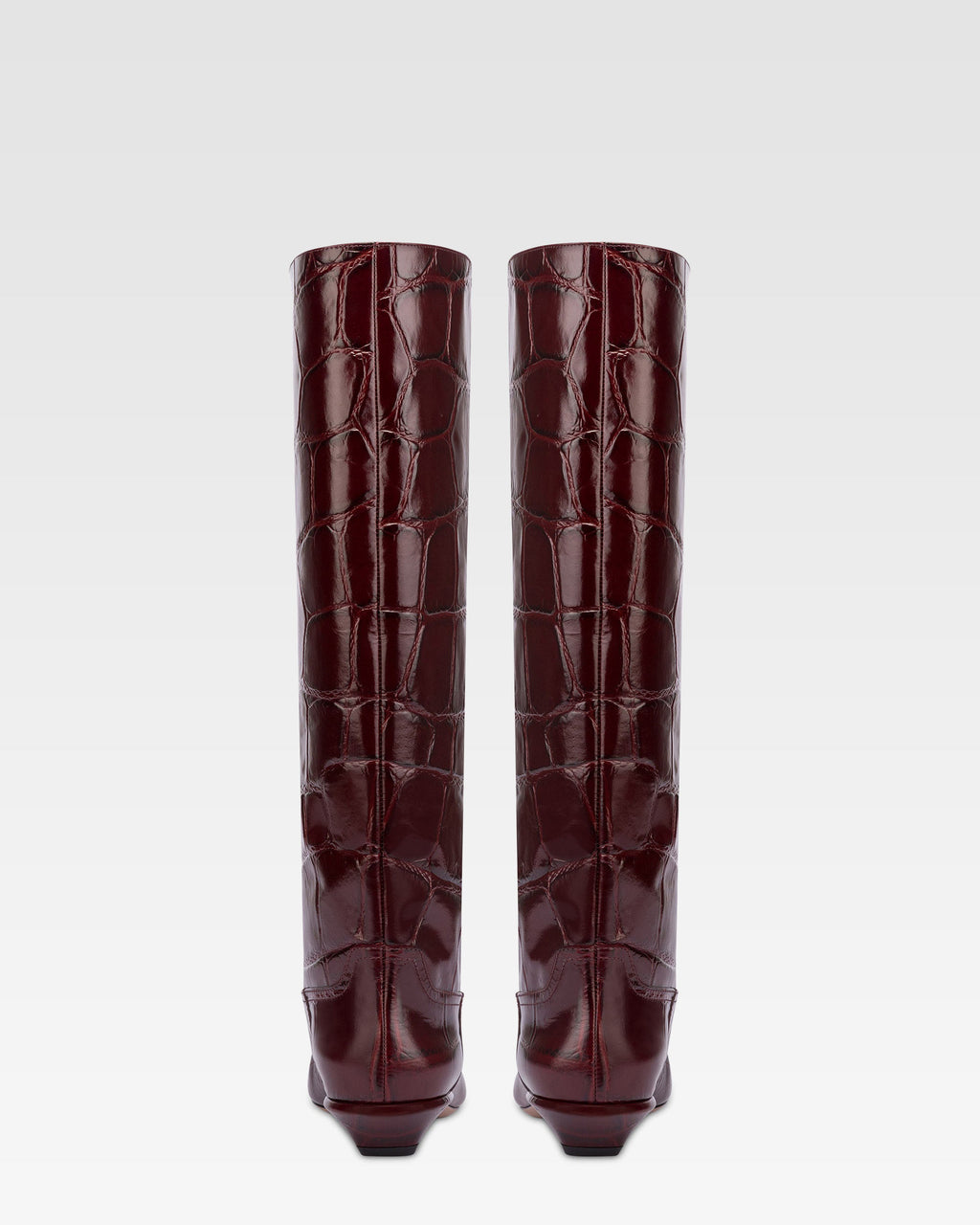 Knee-high boots in hevea maxi croco-embossed leather