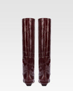 Knee-high boots in hevea maxi croco-embossed leather