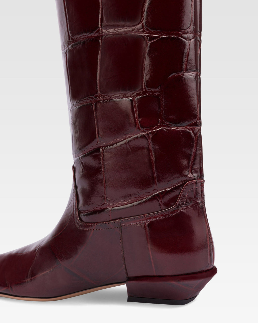 Knee-high boots in hevea maxi croco-embossed leather