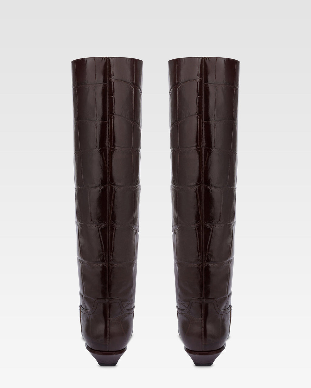 Bottes en cuir croco noir