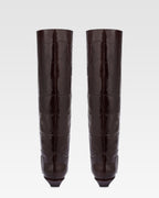 Bottes en cuir croco noir