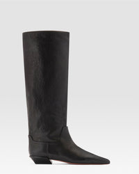 LEATHER BOOT — BLACK