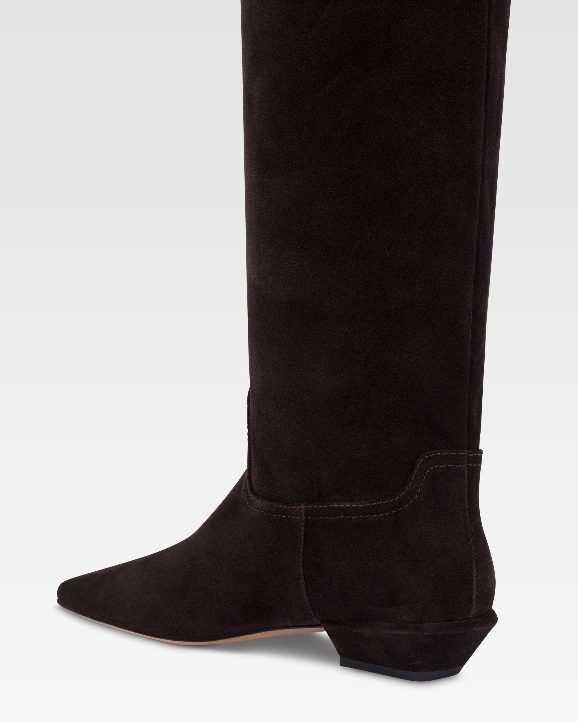 Boots in ebony calf suede leather.