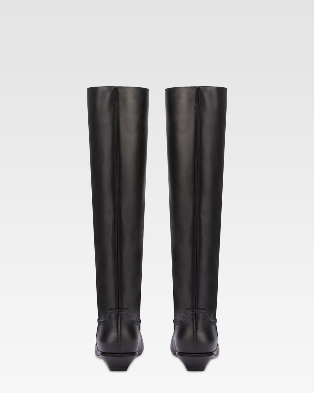 Knee-high boots in smooth black leather