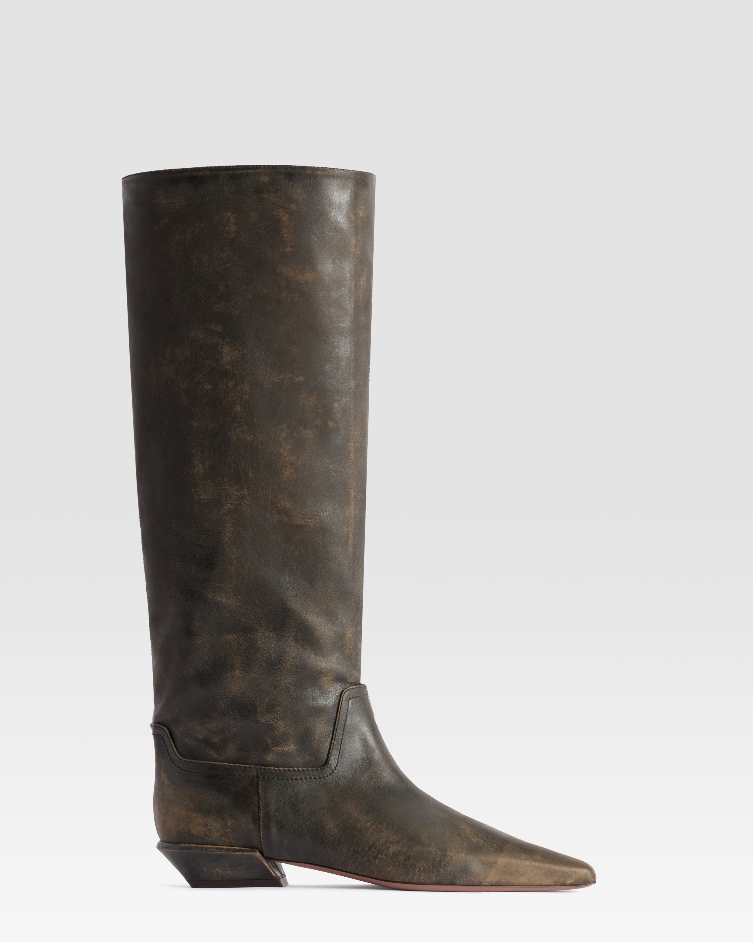 VINTAGE-EFFECT LEATHER BOOT