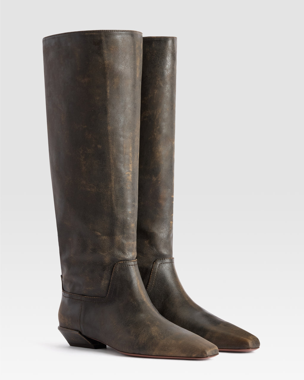 VINTAGE-EFFECT LEATHER BOOT