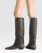VINTAGE-EFFECT LEATHER BOOT