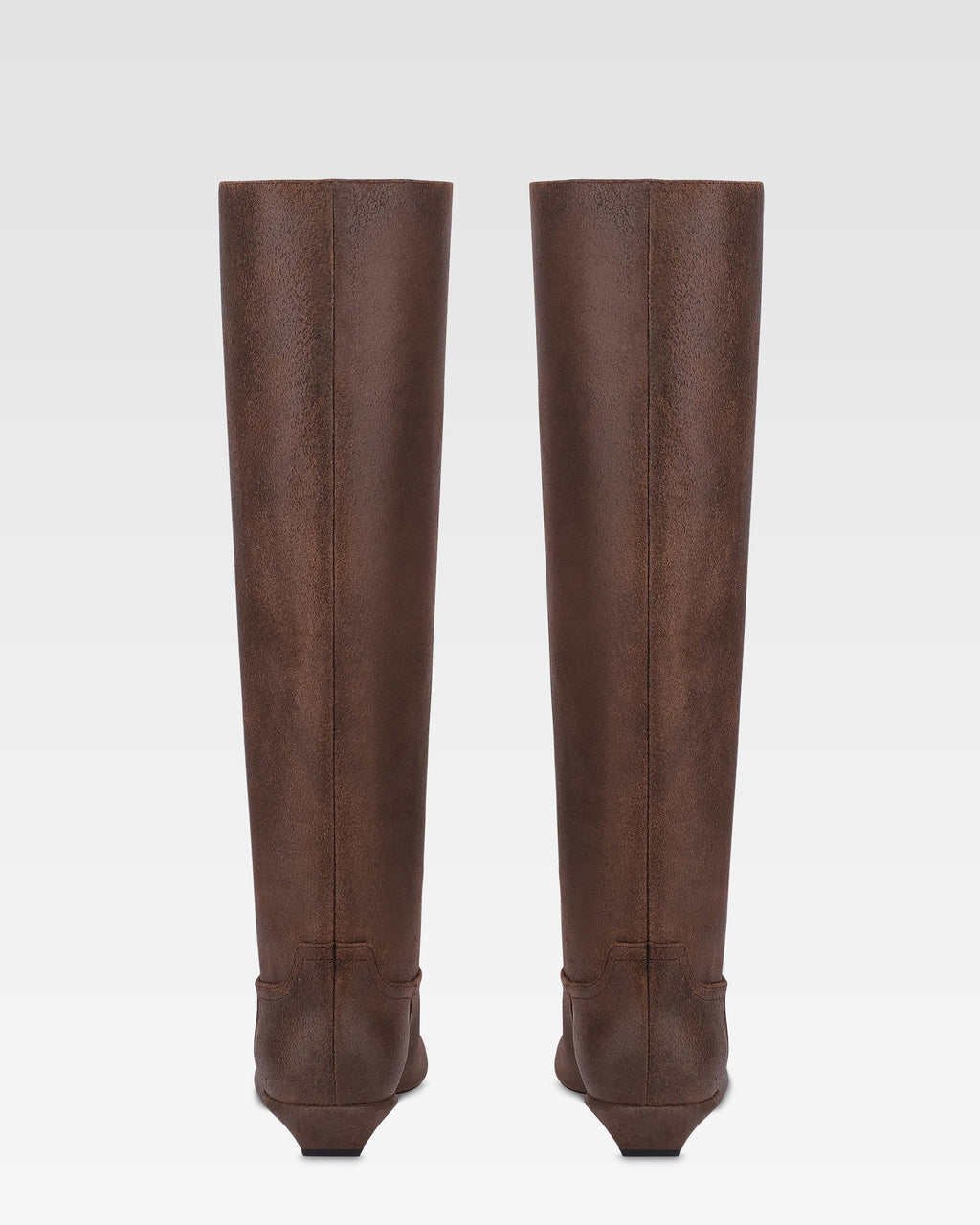 Boots in ebony vintage-effect calf leather