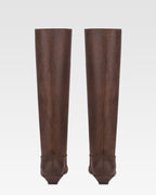 Boots in ebony vintage-effect calf leather