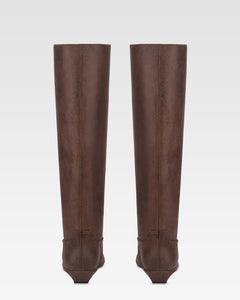 Boots in ebony vintage-effect calf leather