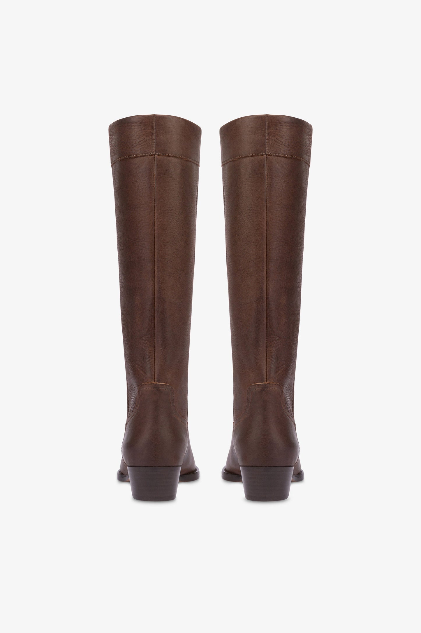 Calf-length boots in soft mulberry pebble leather