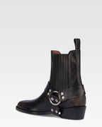 Ankle boots in black brushed leather