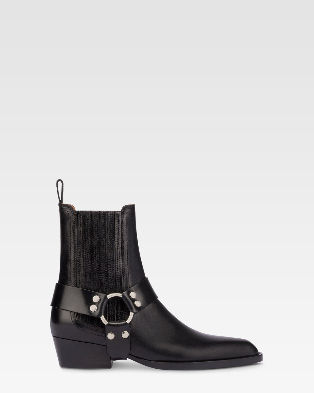 Stivaletti in pelle vintage nera lucida